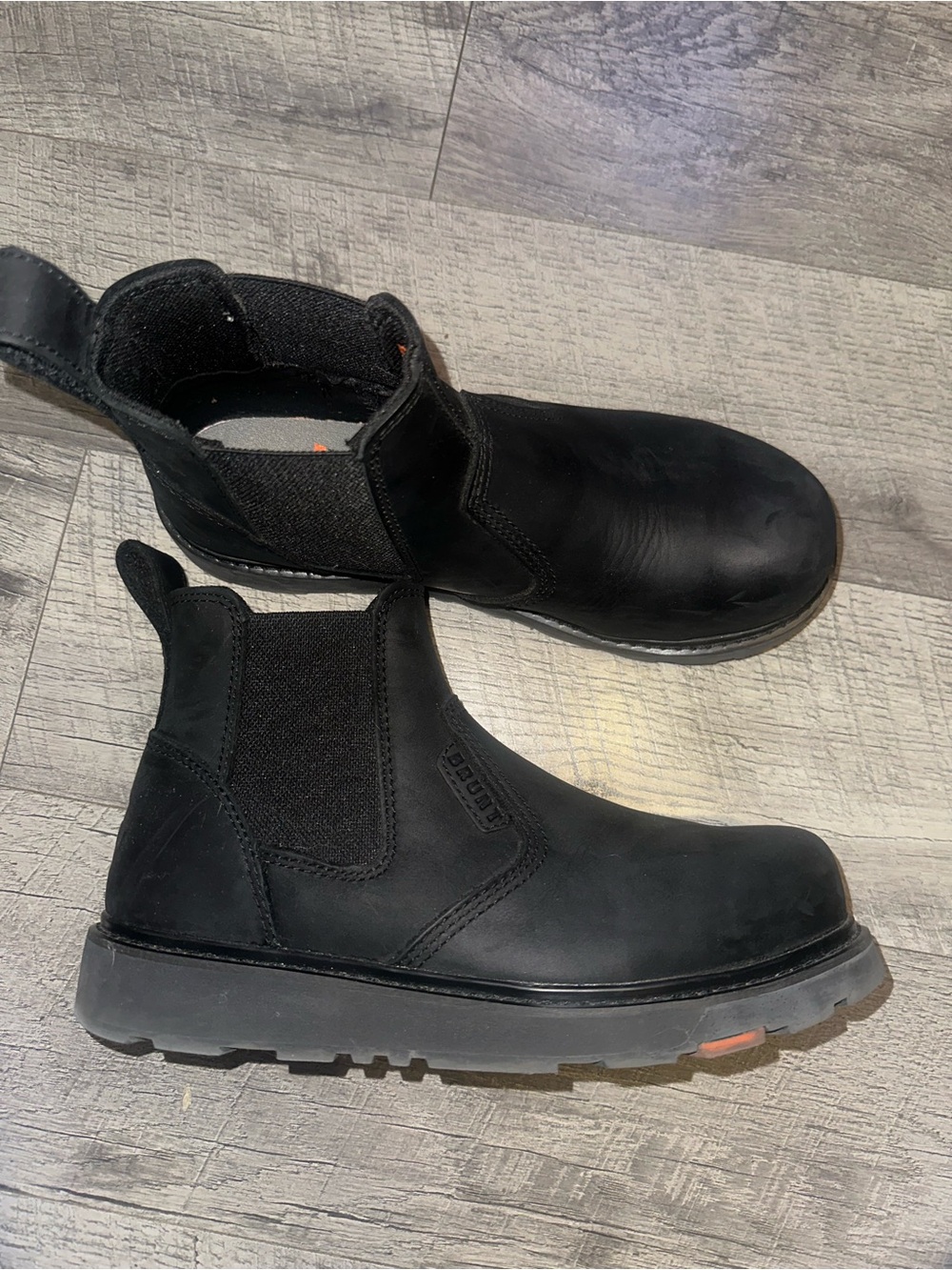Unisex Black Chelsea Work Boots with Slip-On Elastic Panels